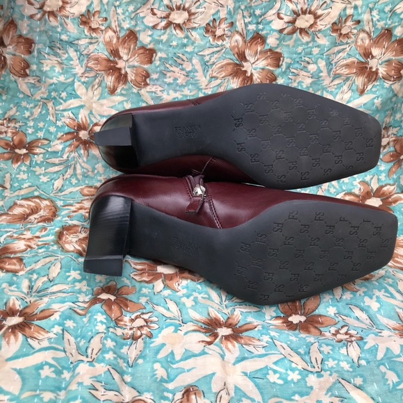 Franco Sarto Maroon Heeled Booties 9 1/2 ❤️ - Picture 8 of 8